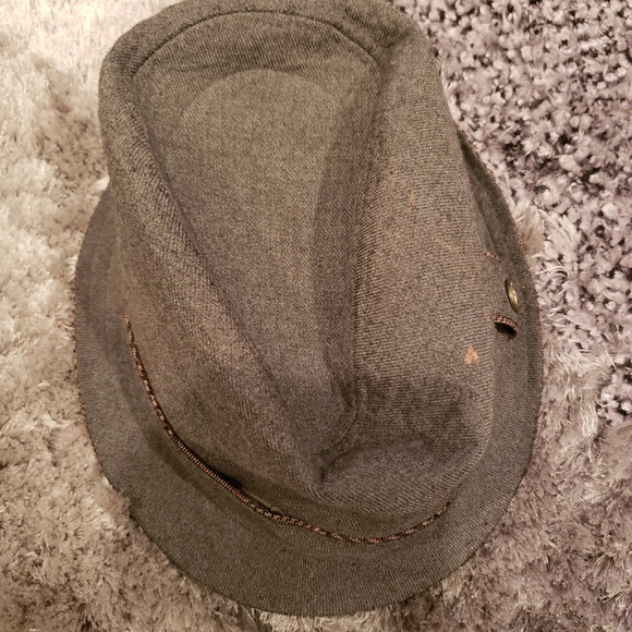 English Laundry Plaid Fedora Gray/Brown/Black Sued - Picture 2 of 6